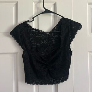 black lace going out top